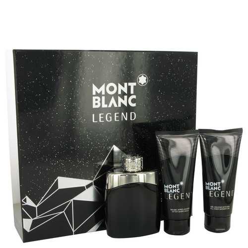 MontBlanc Legend by Mont Blanc Gift Set -- 3.3 oz Eau De Toilette Spray + 3.3 oz After Shave Balm + 3.3 oz Shower Gel (Men)